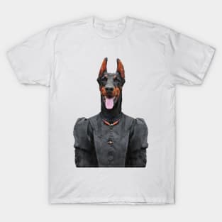 Victorian Doberman Dog Portrait T-Shirt